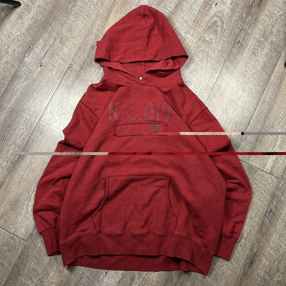 Vintage American Eagle Outfitters Pullover Hoodie Red Reverse Weave Hoodie XL